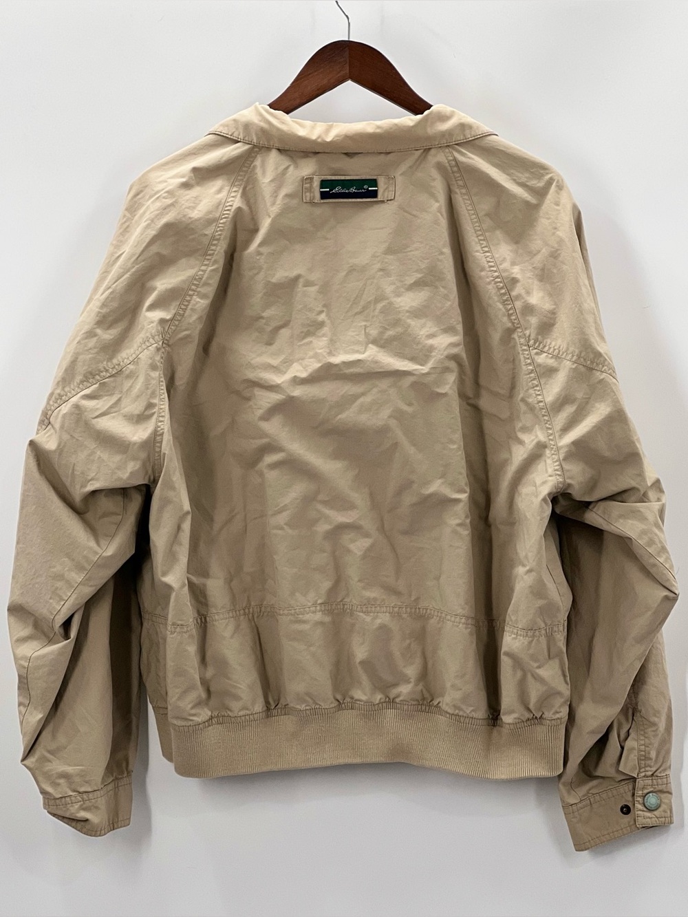 390 Eddie Bauer Large Khaki Vintage Lightweight Bomber Jacket - Picture 2 of 8